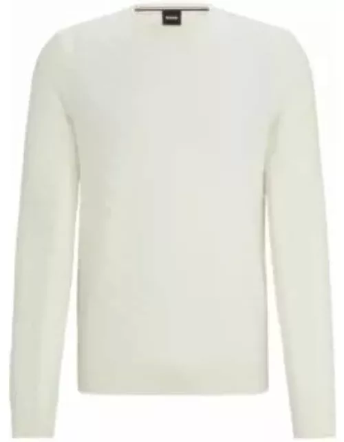 Graphic-jacquard sweater in a virgin-wool blend- White Men's Sweater