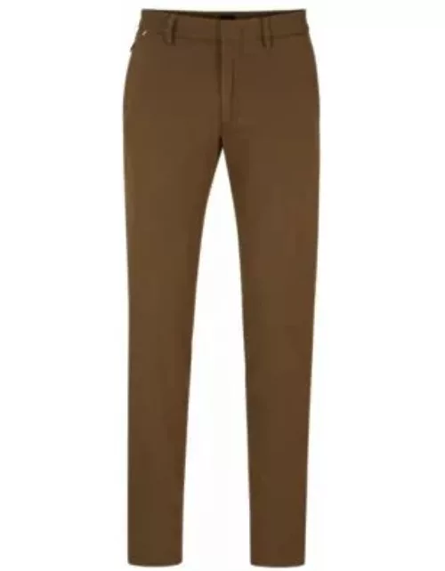 Slim-fit trousers in cotton- Light Brown Men's Casual Pant