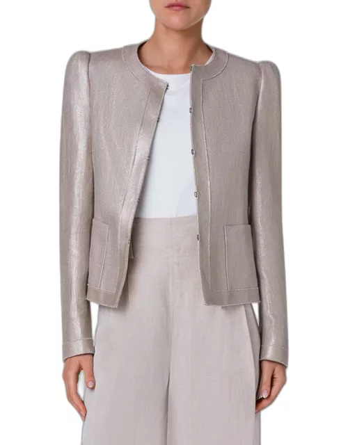 Gold-Plated Linen Canvas Jacket