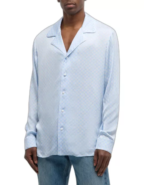 Men's Mini Monogram Satin Pajama Shirt