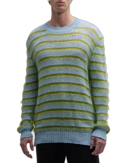 Men's Striped Mohair Sweater