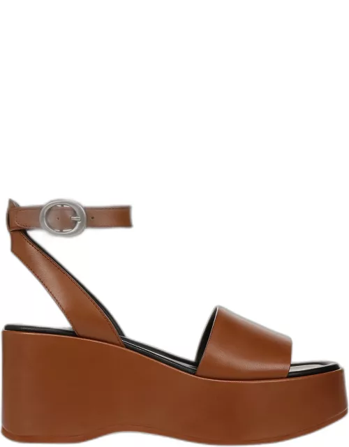 Phillipa Leather Ankle-Strap Platform Sandal