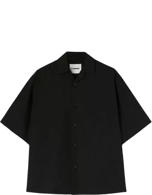 Jil Sander Boxy Fit Short Sleeve Shirt, Open Bowling Shirt Collar, Front Closure With Five Buttons, Classic Yoke, Straight He