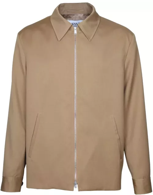 Lanvin Wool Jacket With Zip Desert Color