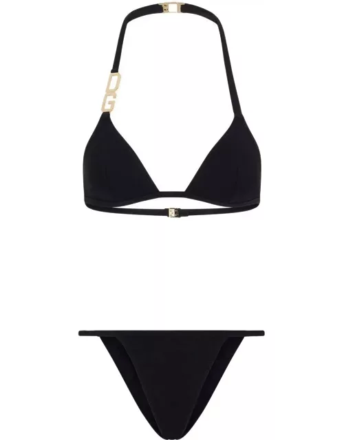 Dolce & Gabbana Dg Plaque Triangle Bikini Set