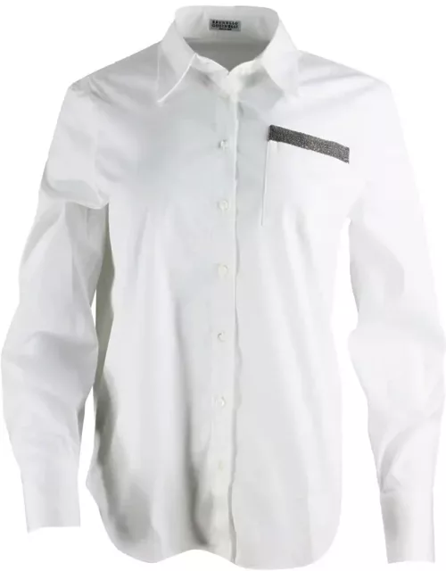 Brunello Cucinelli Long-sleeved Shirt In Strech Poplin