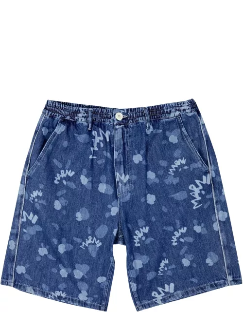 Marni Logo-print Denim Shorts - Blue - 36 (W36 / XL)