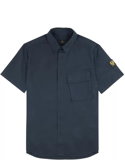 Belstaff Scale Logo Twill Shirt - Navy