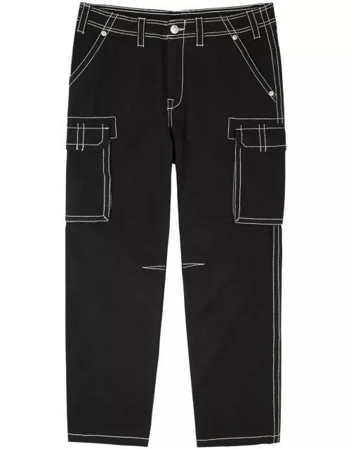 True Religion Embroidered Cotton Cargo Trousers - Black - 30 (W30 / S)