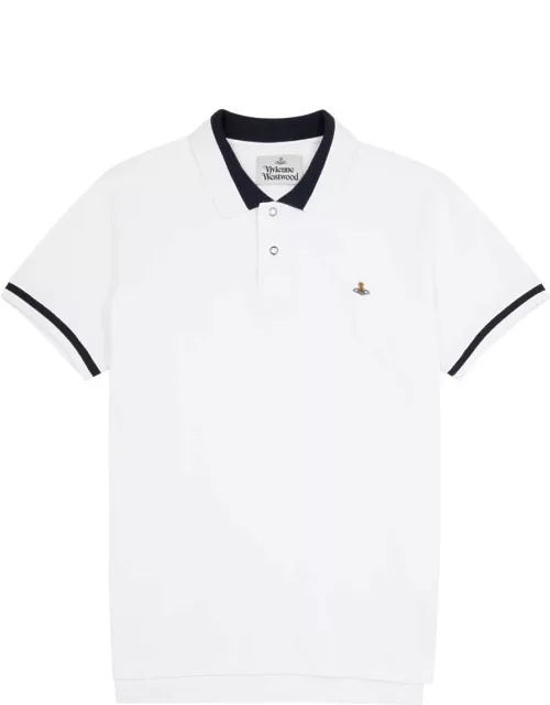 Vivienne Westwood Logo Piqué Cotton Polo Shirt - White And Black