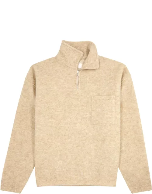 Universal Works Ramsay Wool-blend Half-zip Sweatshirt - Beige