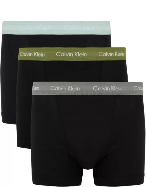 Calvin Klein Stretch-cotton Trunks - set of Three - Black