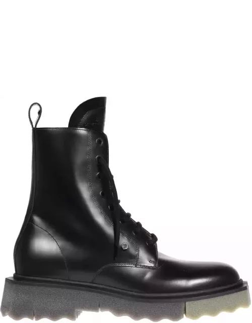 Off-White Leather Lace-up Boot
