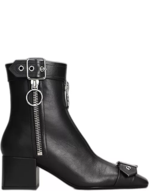 Courrèges Low Heels Ankle Boots In Black Leather