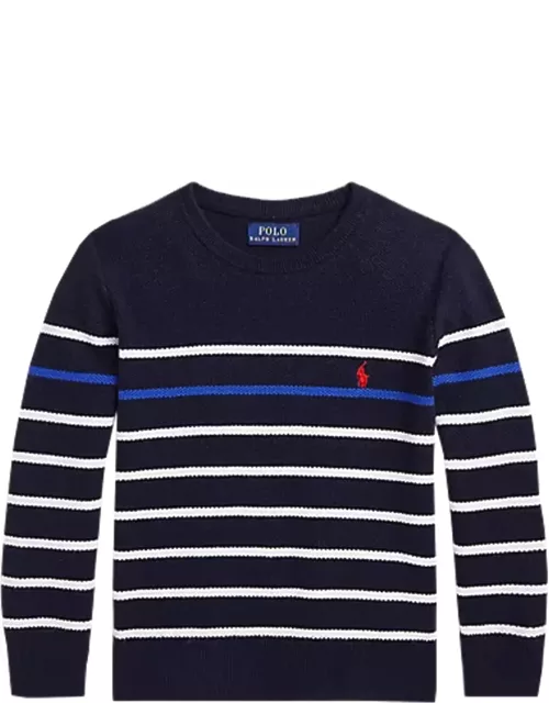 Ralph Lauren Striped Cotton Pique Sweater