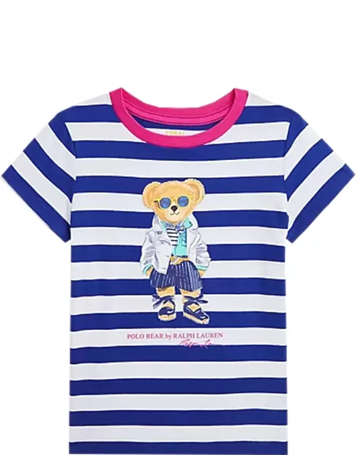 Ralph Lauren Polo Bear T-shirt In Striped Cotton