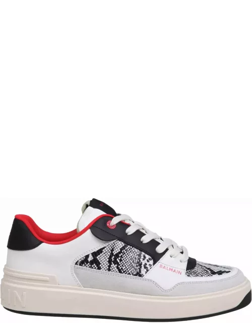 Balmain B-court Flip Sneakers In Python Effect Leather