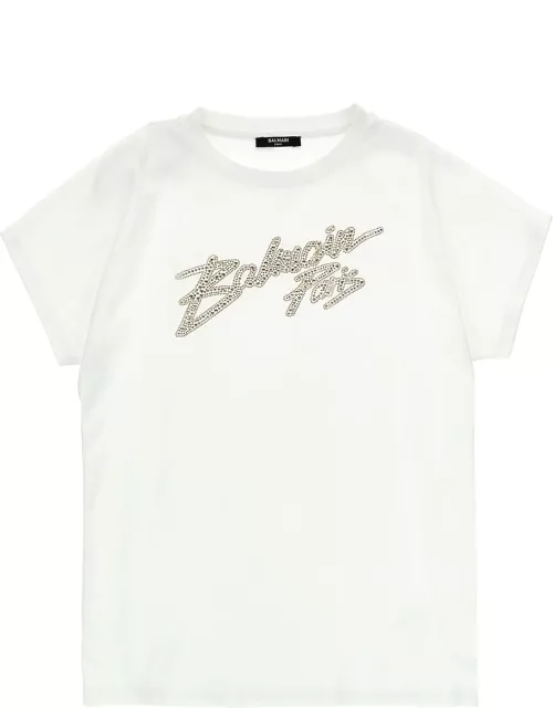 Balmain Rhinestone Logo T-shirt
