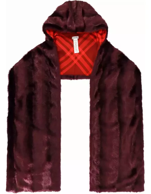 Burberry Eco Fur Hooded Scarf