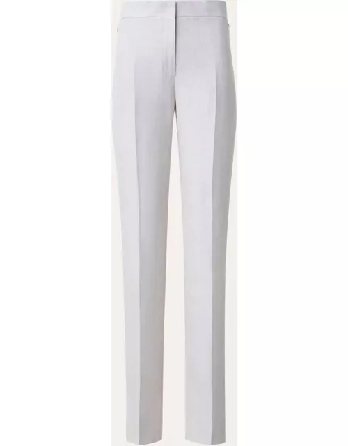 Carl Linen Herringbone Straight-Leg Pant