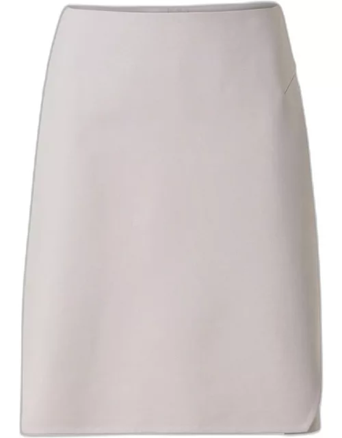 Cotton Short Skirt with Trapezoid Slit Detai