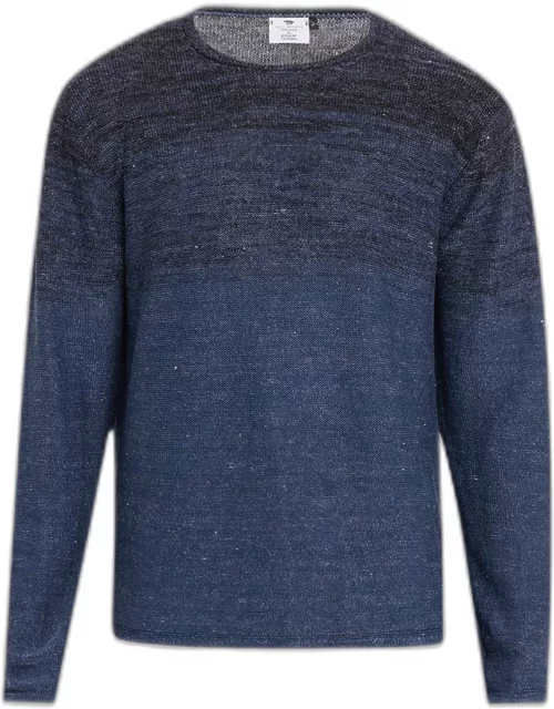 Men's Linen Ombre Crewneck Sweater
