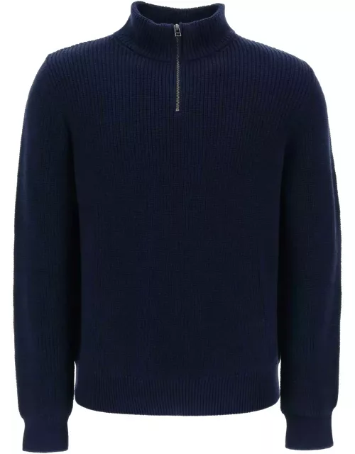 A. P.C. sweater with partial zipper placket