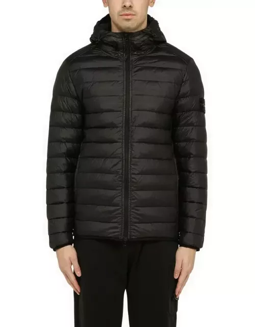Lightweight hooded down jacket in black
