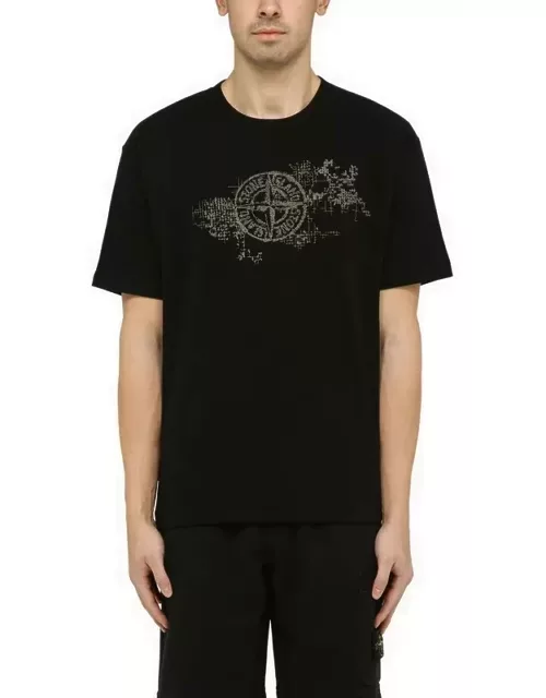 Black t-shirt with Stamp One logo print