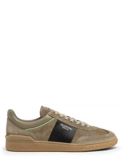 Upvillage brown leather low top trainer