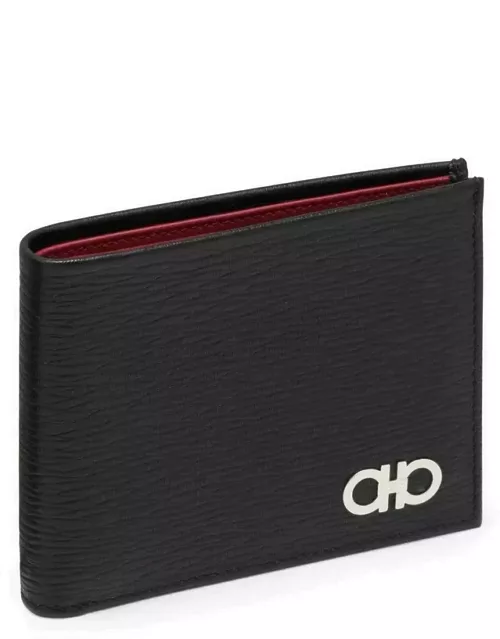 Black/red Gancini bi-fold wallet