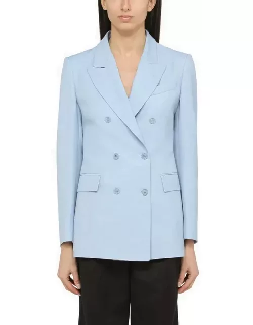 Light blue satin double-breasted jacket