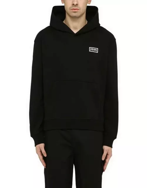 Black sweatshirt hoodie with logo