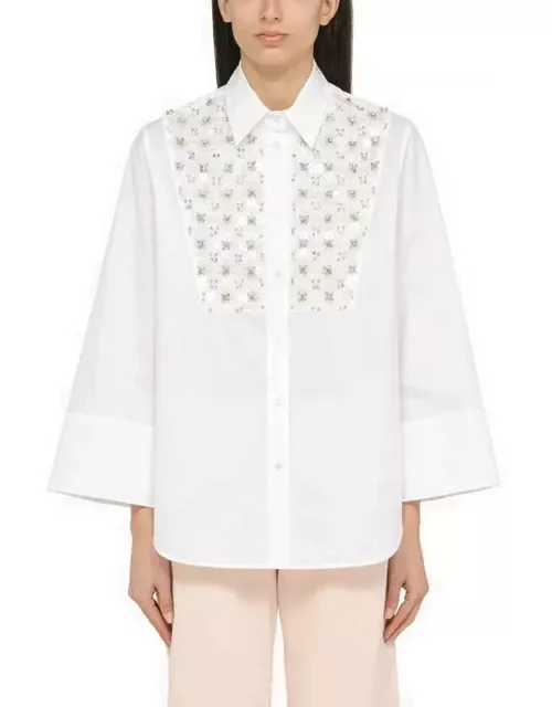 White shirt with paillette embroidery