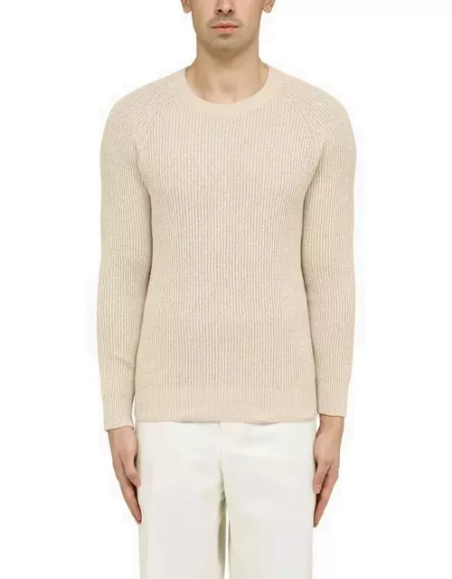Rope-coloured ribbed cotton jumper