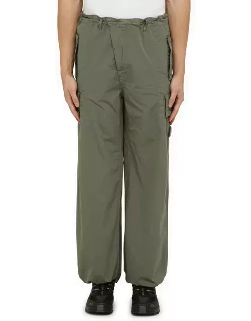 Agave green nylon cargo trouser