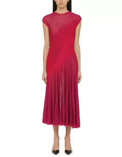 Pink twisted silk blend long dres