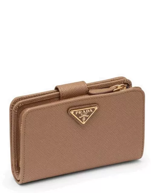 Cramel-coulored Saffiano wallet