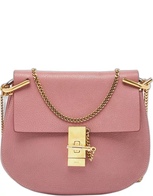 Chloe Pink Leather Medium Drew Shoulder Bag