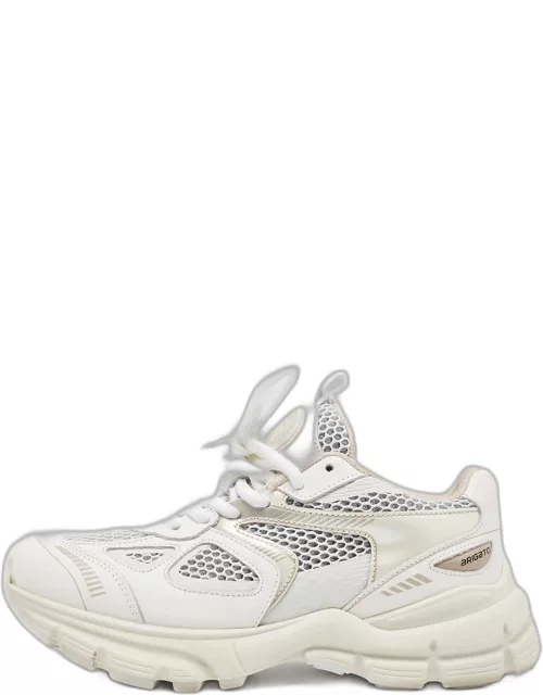 Axel Arigato White Leather and Mesh Trainer Sneaker