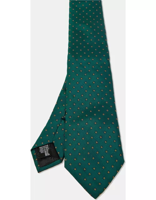 Armani Collezoni Green Jacquard Silk Tie