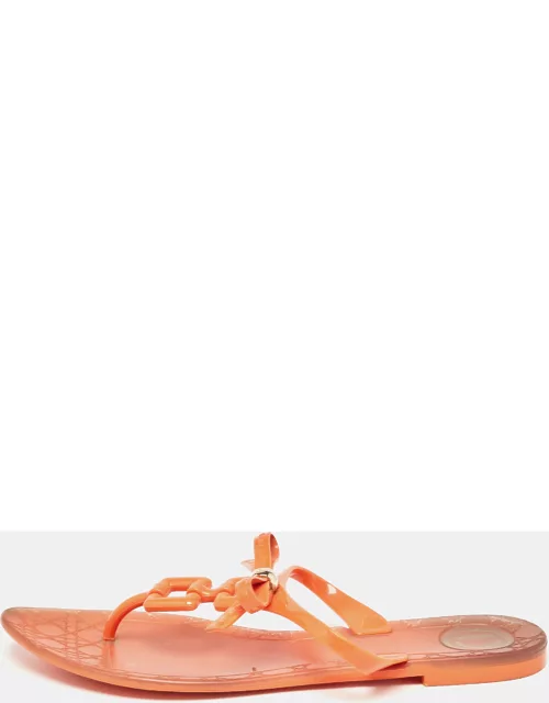 Dior Orange Jelly Thong Flat Sandal