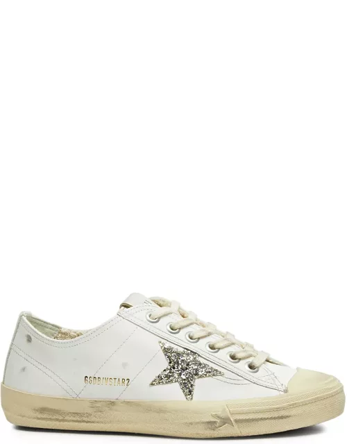 Golden Goose V-Star 2 Distressed Leather Sneakers - White - 41 (IT41 / UK8), Golden Goose Trainers, Ripped - 41 (IT41 / UK8)