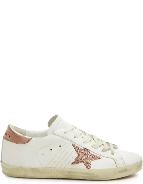 Golden Goose Super-Star Distressed Leather Sneakers - Gold - 39 (IT39 / UK6), Golden Goose Trainers, Ripped - 39 (IT39 / UK6)