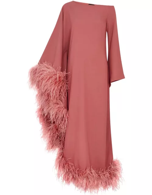 Taller Marmo Ubud Feather-trimmed Maxi Dress - Pink - 44 (UK12 / M)