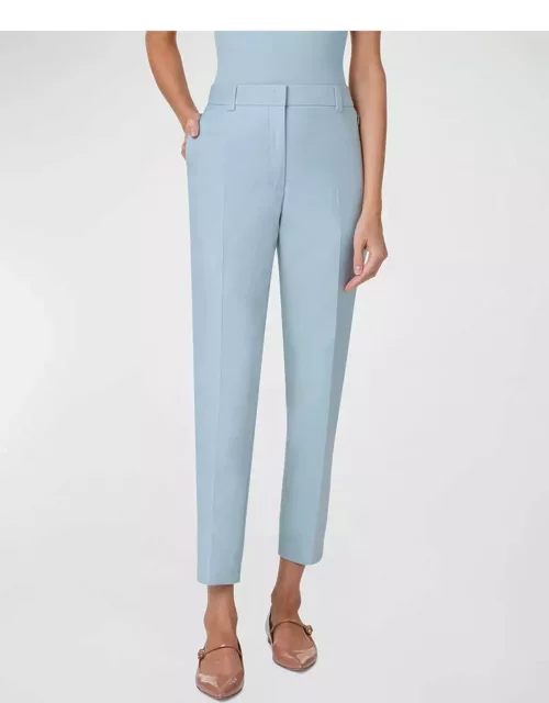 Maxima Cotton Silk Stretch Double Face Cropped Pant
