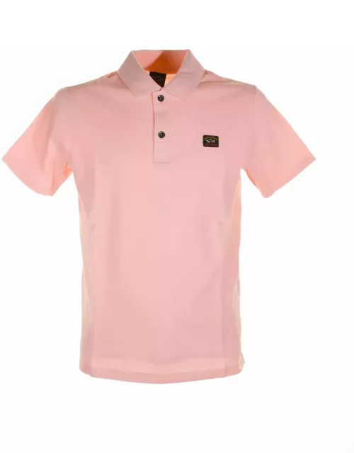 Paul & Shark Pink Short-sleeved Polo Shirt With Logo