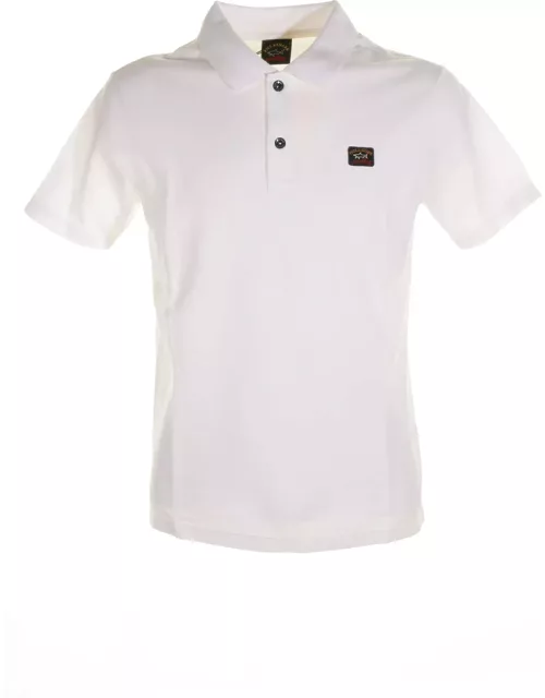 Paul & Shark White Short-sleeved Polo Shirt With Logo