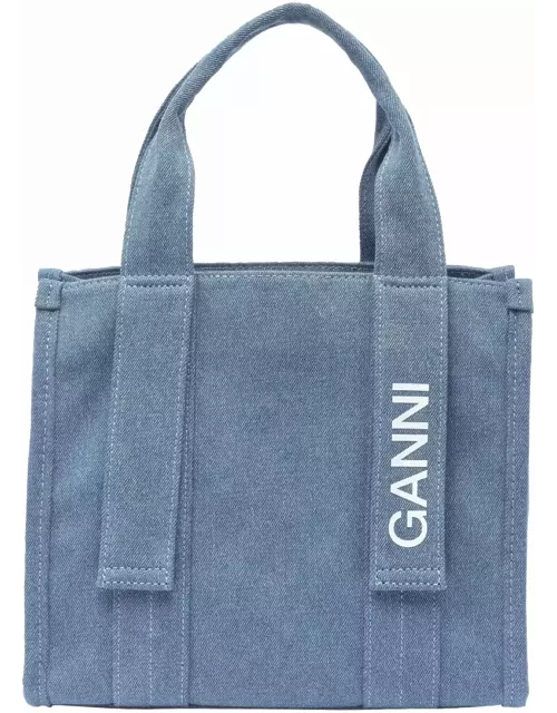 Ganni Recycled Tech Small Tote Deni