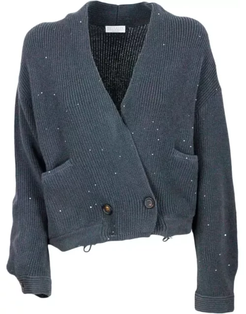 Brunello Cucinelli Cardigan Sweater With Micro Sequin